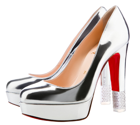 Christian Louboutin: le décolletés Filter in pelle silver e tacco con strass, Collezione Autunno/Inverno 2011/0212