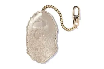 a bathing ape metallic leather key holder 1