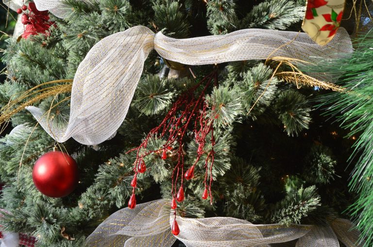 GARNECK 4 Pezzi Fiocco di Natale Lint Bowknot Fiocco di Albero di Natale Bellissimo Arco da Festival Arco Ornamento Bellissimo Arco per La Festa Festa di Natale 