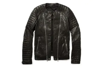 balmain zipped padded leather biker jacket 11