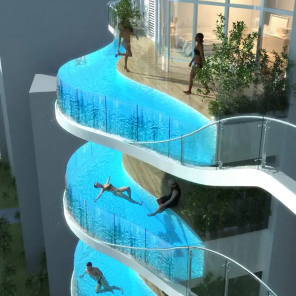 Glass Balcony Pools at Aquaria Grande Residential 0