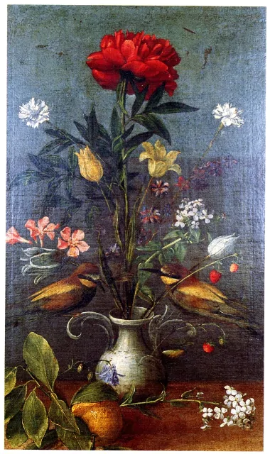 OMC Vaso di fiori e due uccelli
