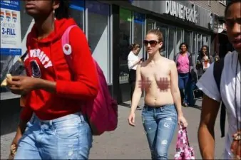 woman topless new york NDJ