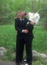 funny prom photo horse head