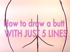 how to draw a butt with just 5 lines 240x180