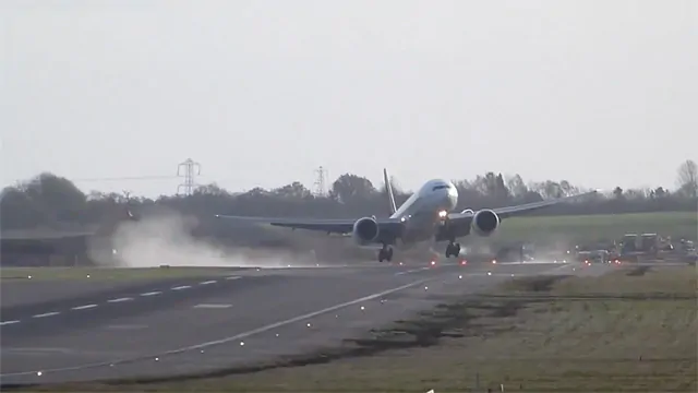 Plane tries and fails to land in high winds at Birmingham airport