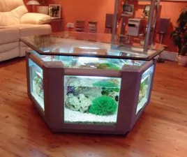 furniture elegant table design with built in aquarium and glass top for living room fish tank ideas