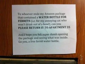 neighbor notes ferret