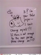 bathroom note change yourself girl