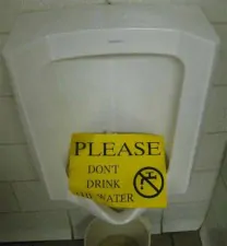 bathroom note do not drink 2