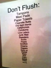 bathroom note flush list