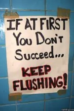 bathroom note keep flushing