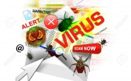17352410 a internet email is open with various computer virus icons around it there is a white background use