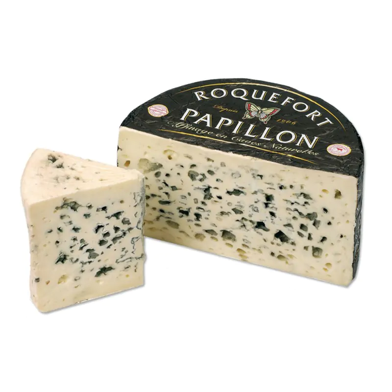 french roquefort cheese black label half wheel aoc approx 3lbs
