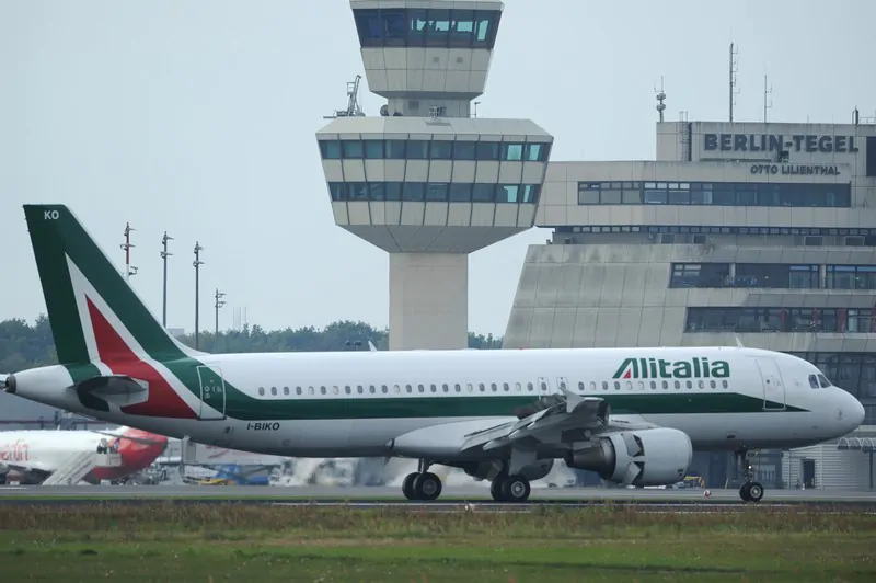 The Alitalia airplane carrying German-bo