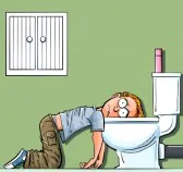 13817646 cartoon ragazzo adolescente malato nella toilette desiderando che era morto