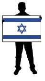 4921486 illustrazione vettoriale di un uomo con in mano una bandiera di israele