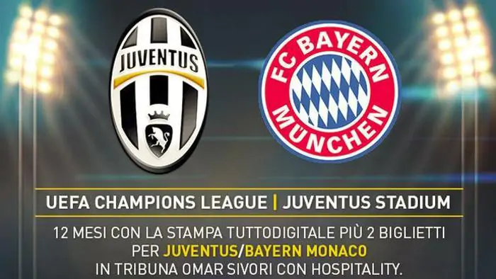 Biglietti ottavi Champions League Juventus Bayern Monaco 23 febbraio 2016 prezzi e come acquistarli