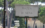 Rome   Piazza di Siena sign