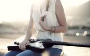 music country vintage guitar girl singer sunset hd wallpaper