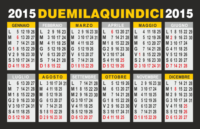 Calendario feste 2015