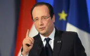 Il Primo Ministro francese Francois Hollande durante una conferenza