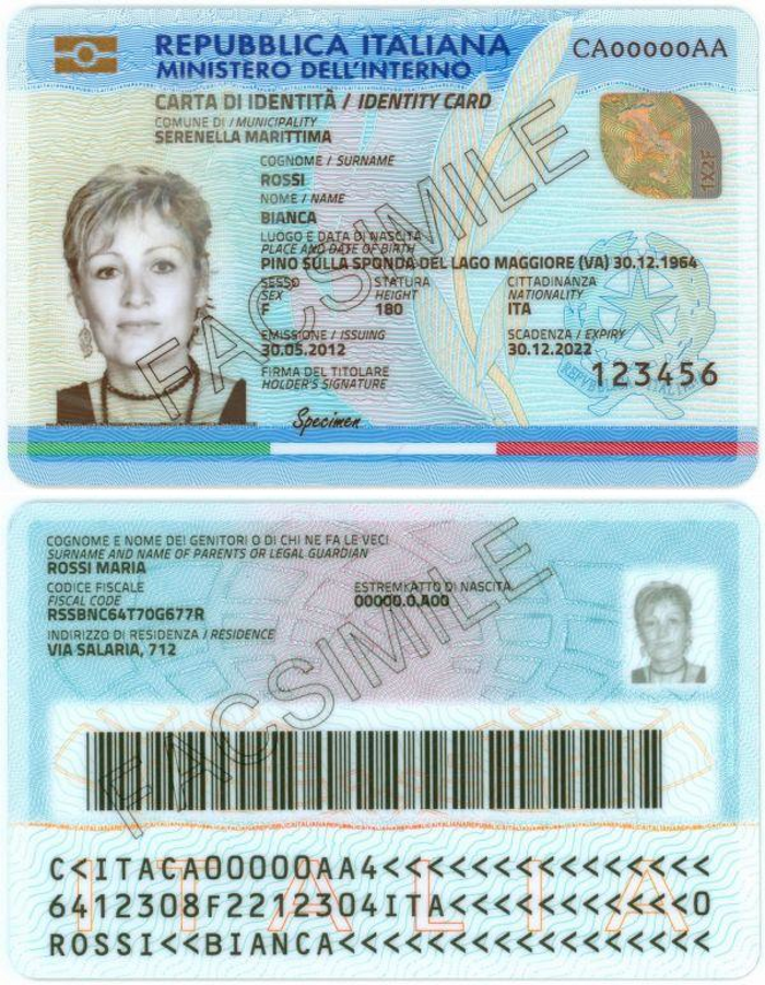 costo della carta d'identità