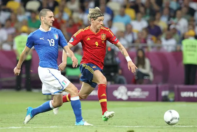 Leonardo Bonucci and Fernando Torres Euro 2012 final