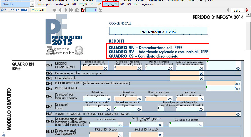 Modello unico persone fisiche