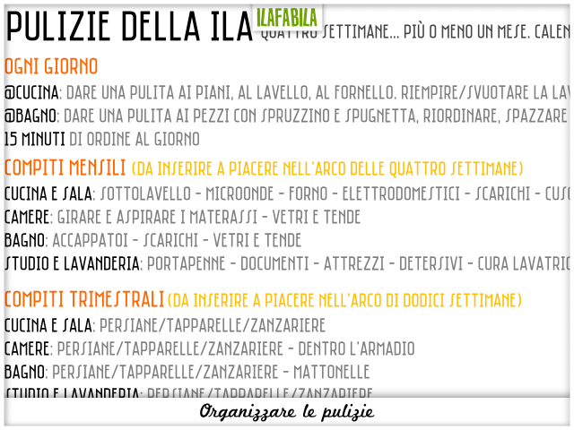 Come organizzare pulizie domestiche giornaliere notizie.it Programma pulizie casa