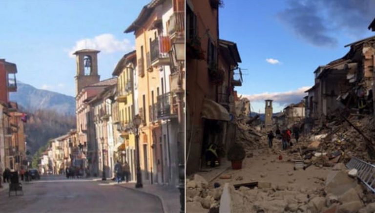prima e dopo il terremoto