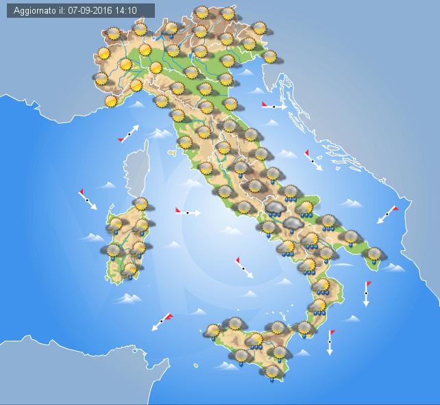 Previsioni meteo giovedì 8 settembre (2016)