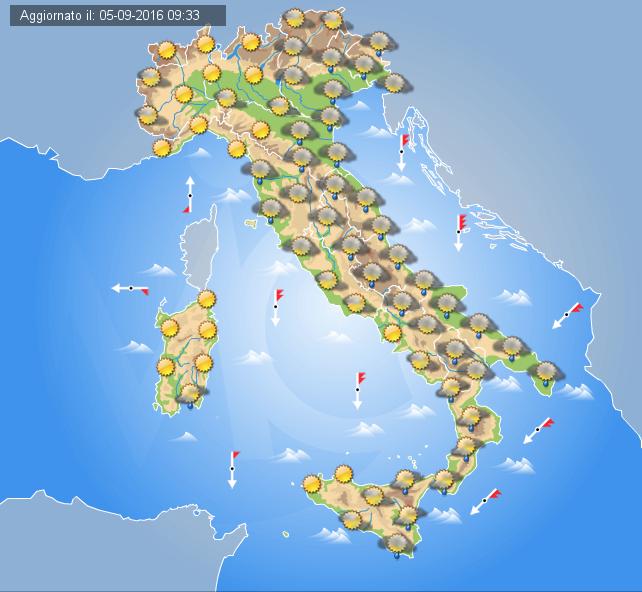 Previsioni meteo martedì 6 settembre (2016)