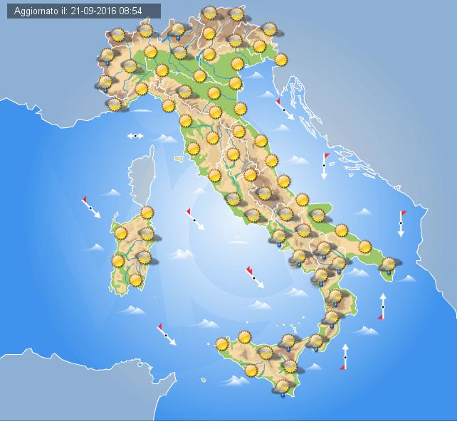 Previsioni meteo venerdì 23 settembre (2016)