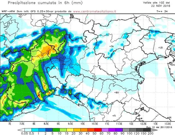 Allerta meteo e criticità seria in Piemonte e Liguria