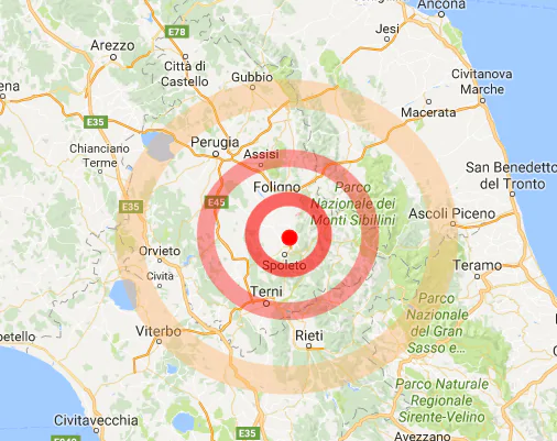 Avvertita scossa di terremoto nei pressi di Spoleto