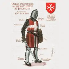 carte postale ordre hospitalier de saint jean de jerusalem chevalier du xiveme siecle