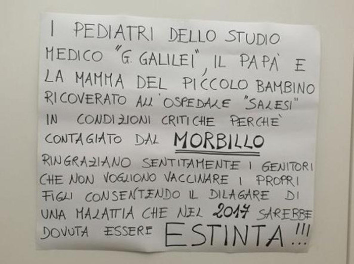 La lettera dei genitori col bambino malato di morbillo: vaccinate i figli