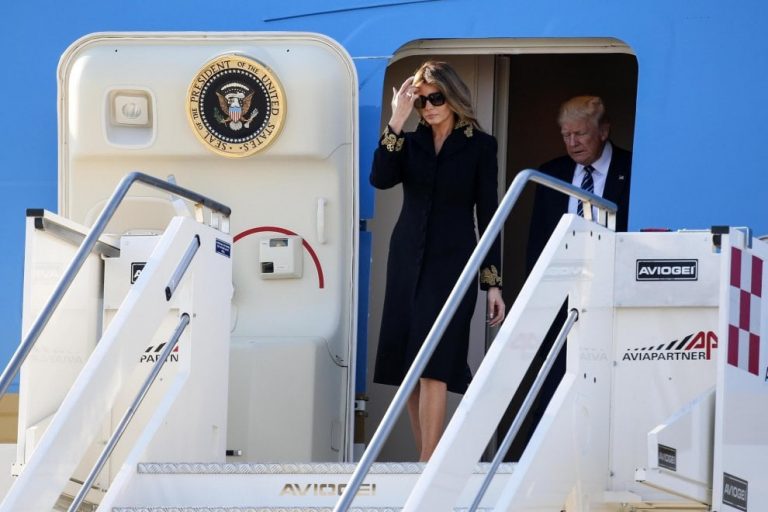 Arrivo di Donald e Melania