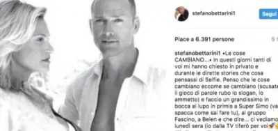 Il messaggio di Stefano Bettarini all'ex moglie