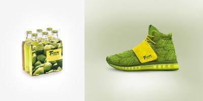 Scarpe da una confezione di cedrata