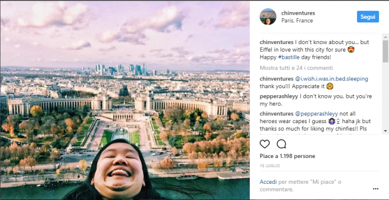 Chinventures: la travel blogger che ha spopolato su Instagram grazie al suo mento Travel blogger