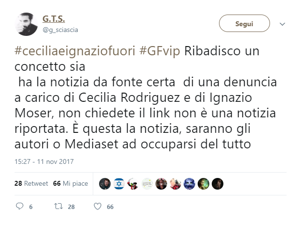 Gf Vip, tweet Giuseppe Sciascia 2