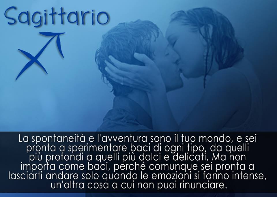 Coppia che si bacia e il segno del Sagittario
