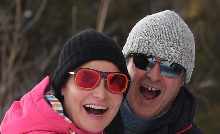 Simona Ventura La coppia sulla neve