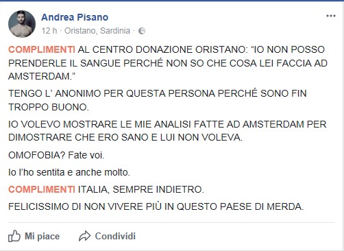 Il post del ragazzo
