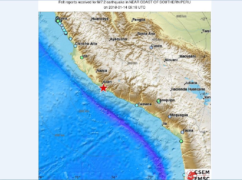 epicentro del terremoto