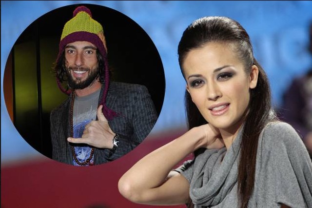 Giorgia Palmas e nel tondo Vittorio Brumotti