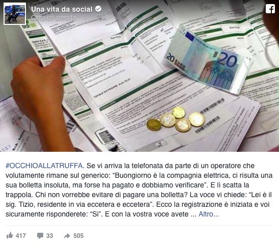 truffa al telefono