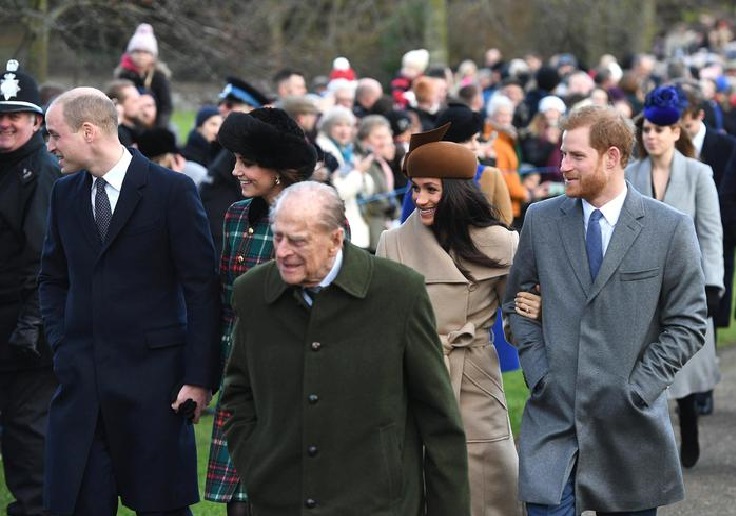Royal Family Christmas Day Church Service principe
